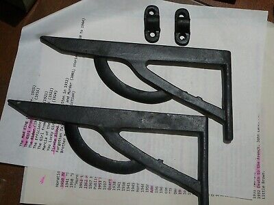 2 Antique Industrial Cast Iron Swivel Shelf Brackets 8 1/2 "