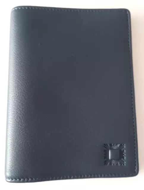 LEATHEROLOGY Full Grain Leather SLIM Bifold Wallet Dark Blue 5.5"x4" SUPPLE Thin