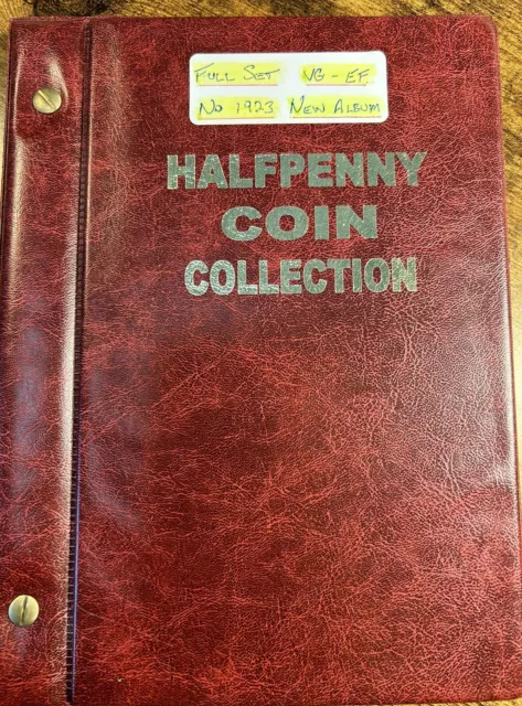 Complete Australian Halfpenny Set 1911 to 1964 In a New Album missing 1923.