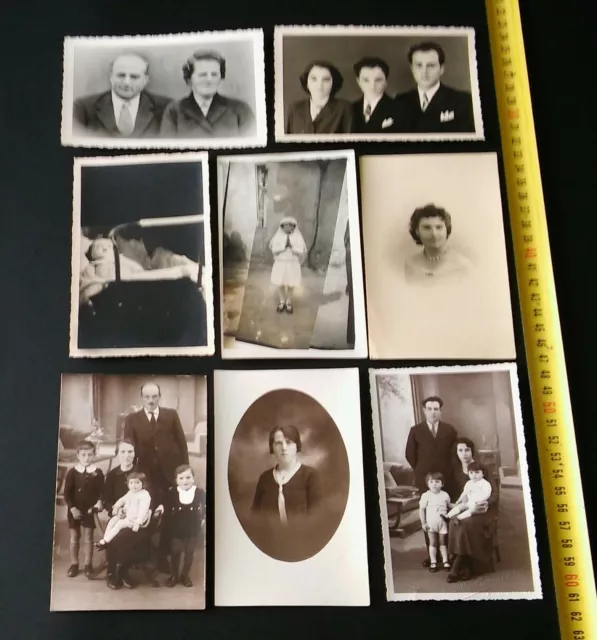 Lot: 8 cartes postale vierge de photographies anciennes de portrait de personnes