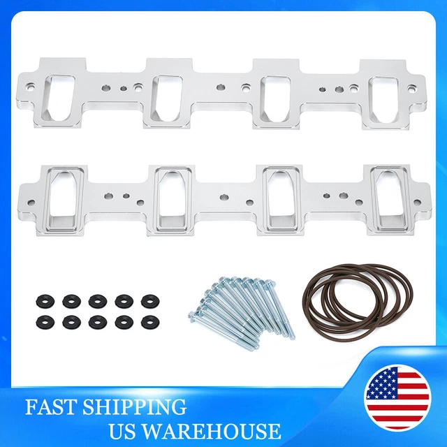 Cathedral Port Cylinder Head to Rectangle Port Intake Manifold Adapters For LS