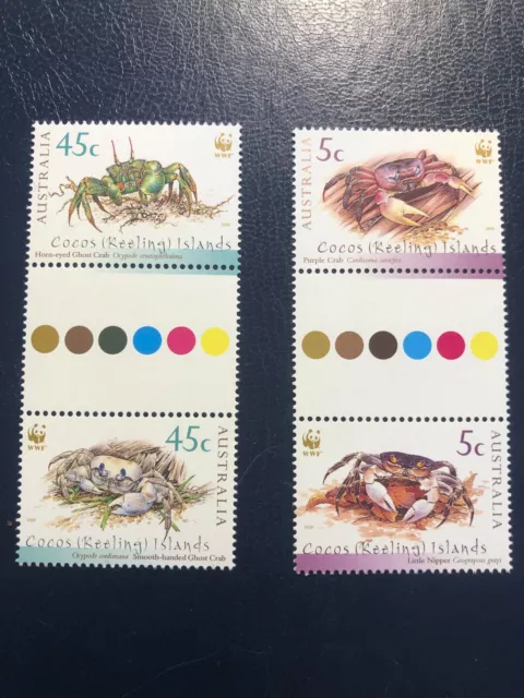 WWF COCOS ISLANDS 2000 mnh gutter set CRABS KOKOS-Inseln Mi 400-03 Stegpaare