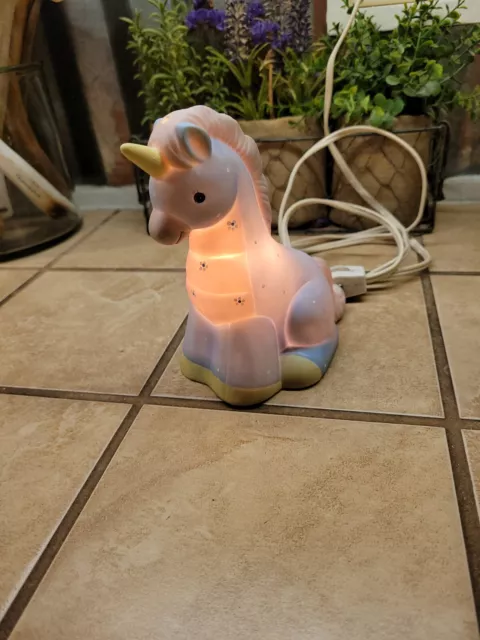 VINTAGE ENESCO CERAMIC BABY NIGHT LIGHT...cute unicorn...LOOK!!!