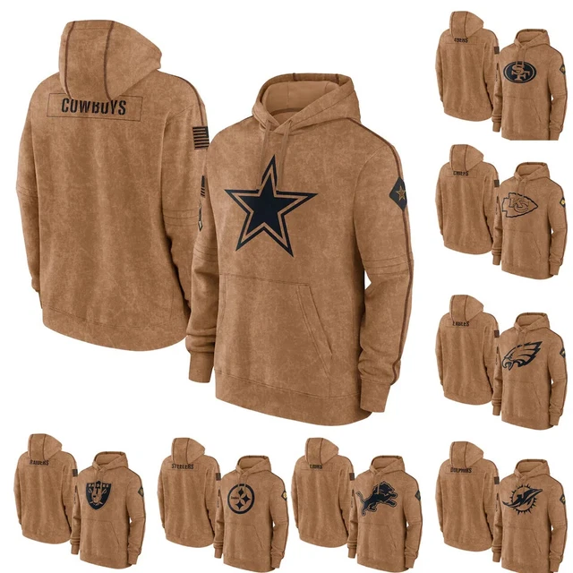 Men's cleveland browns nike olive salute sales to service sideline therma pullover hoodie