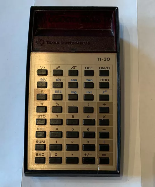 RARE Working Vintage 1976 TEXAS INSTRUMENTS Electronic Calculator TI-30 RED LED