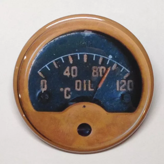 Steampunk Airplane Oil Gauge Advertising Pocket Mirror Vintage Style