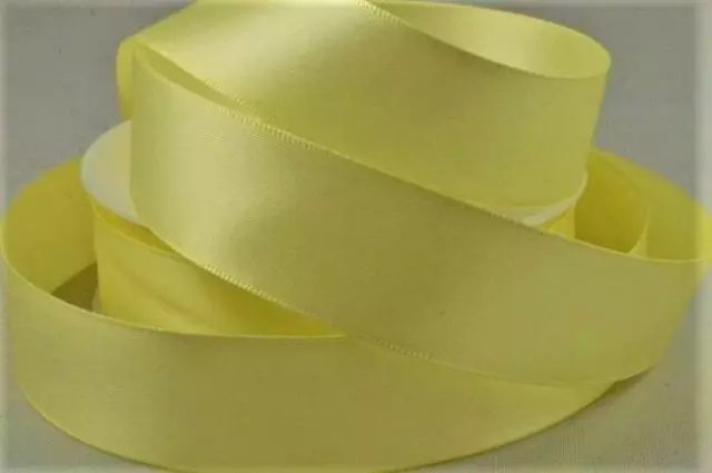 Oakwood Double Faced Satin 15mm x 25m Powder Yellow