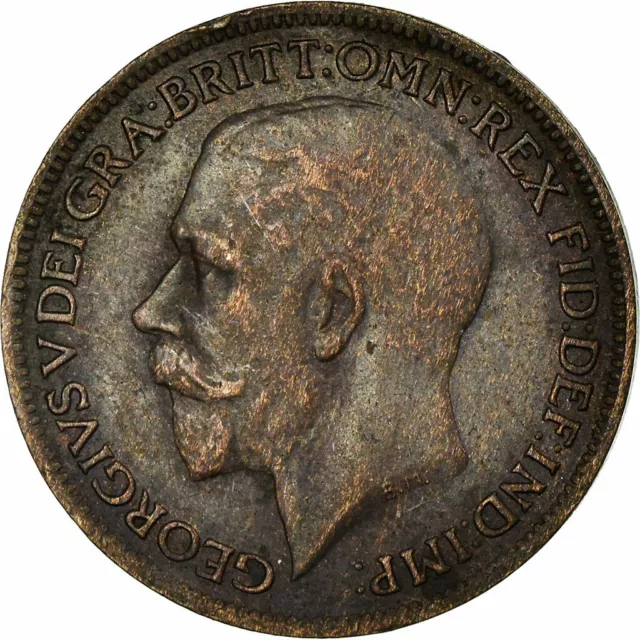 [#679993] Coin, Great Britain, George V, Farthing, 1917, VF(30-35), Bronze, KM:8