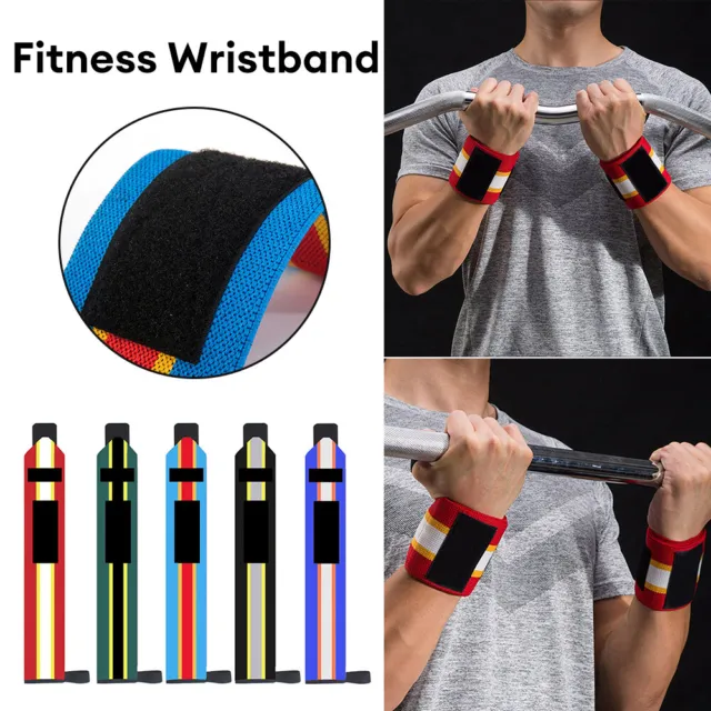 Weight Lifting Gym Gloves Training Fitness Workout Exercise Wrist Wraps Straps