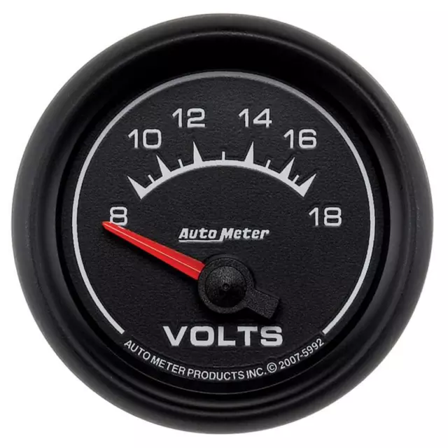 Auto Meter Voltmeter Gauge 5992; ES 8 to 18 Volts 2-1/16" Short Sweep Electrical