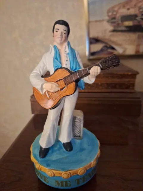 VINTAGE ELVIS Presley Wind Up Music Box  Figurine Love Me Tender J.S.N.Y., XLNT