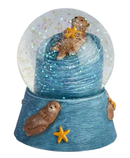 Ravensden Sea Otter Snow Globe 8Cm - M003Ot Water Ball Star Wild Shake Ornament