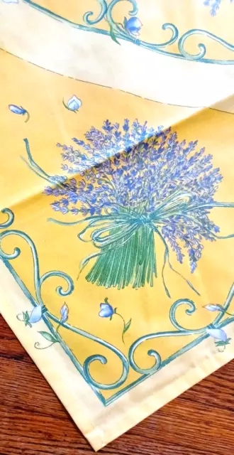 French Provencal Coated Cotton  Tablecloth Bouquet Lavander-France-Square 68"