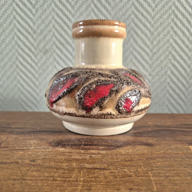 VINTAGE STREHLA KERAMIK Fat Lava VASE East Germany GDR Handcrafted