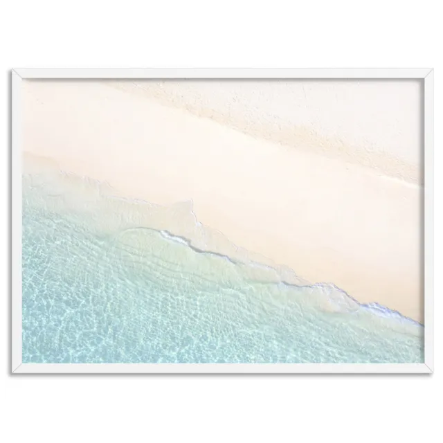 Beach from Above Art Print. Aerial Ocean Wall Art. Pastel Coastal Print | BOC-41