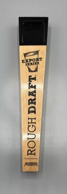 Alaskan Brewing Rough Draft Export Series Black Wood Beer Tap Handle 12”