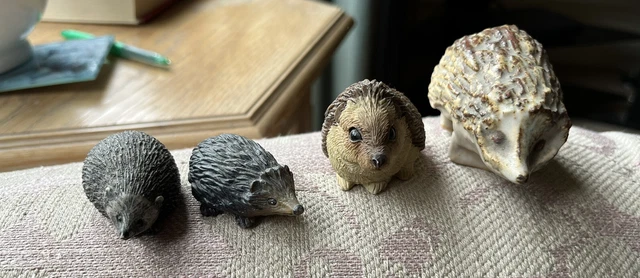 4 Ceramic/Resin/Plastic Hedgehogs From 8-6cm Long
