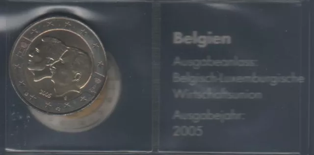 Belgien 2005 2 Euro Gedenkmünze Wirtschaftsunion stgl.