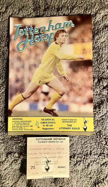 TOTTENHAM HOTSPUR SPURS football programme and Ticket £15.50 - PicClick UK