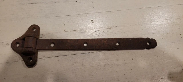 Vtg Cast Iron Large Hand Wrought Strap Hinge Icebox Freezer Cooler