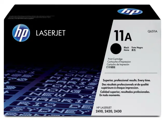 Genuine HP Q6511A Black Toner Cartridge Laserjet 2410/2420/2430 A- VAT Incl