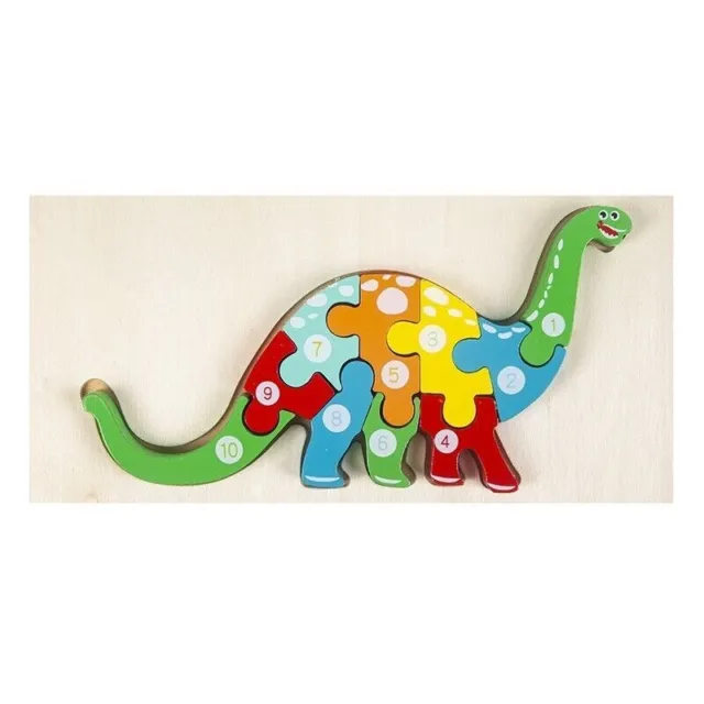 Dino-Wooden Puzzle for Kids, Montessori Gift, Education Jigsaw - Christmas