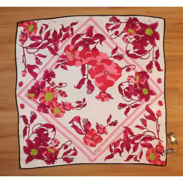 Vince Camuto 100% Silk Linear Floral 36" Square Scarf #VC2343 2