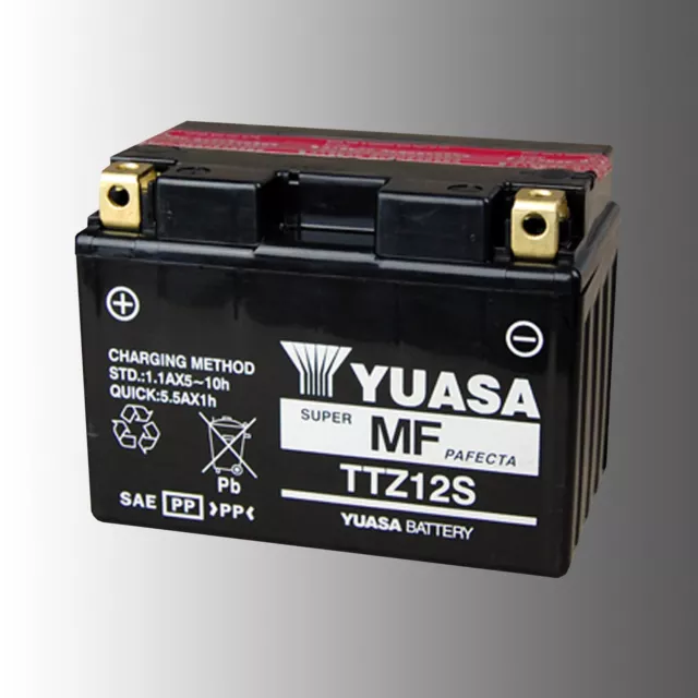 YUASA TTZ12S Motorradbatterie 12V 11Ah AGM VRLA wartungsfrei High-Performance