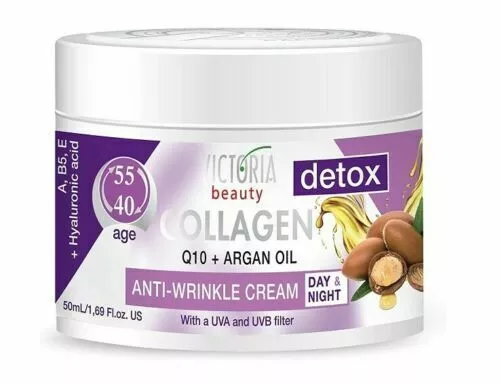 VB Detox Crema facial de día y noche Colágeno antiarrugas Aceite de argán y...