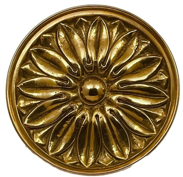 5" SOLID BRASS Sunflower Drapery Tie Back Knob ITEM# 0801