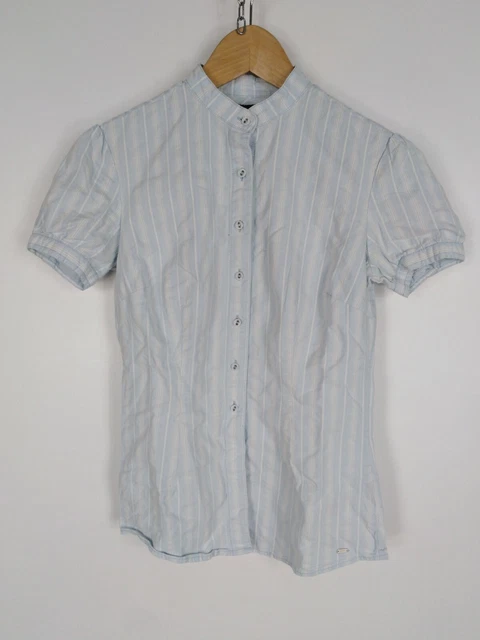 TOMMY HILFIGER Camicia Maniche Corte Shirt Maglia Chemise Hemd Tg XS Donna