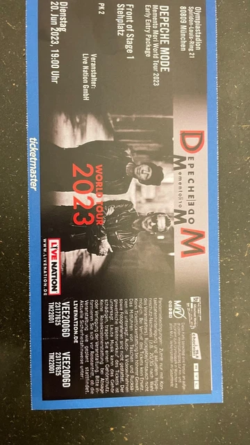 Depeche Mode Ticket München FOS 1 Eearly Entry 20.6.23