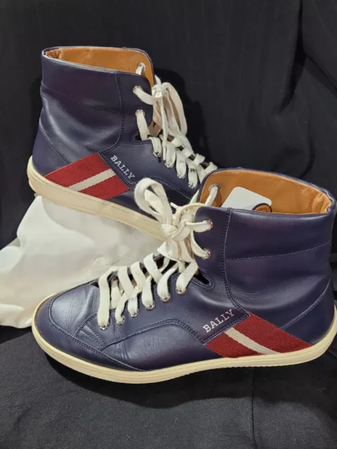 Bally Leather High Top Sneakers ( MEN US 8 )