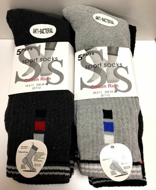 CHAUSSETTES DE SPORT Pack de 5 CHAUSSETTES DE SPORT REMBOURRÉES HOMMES À IMPACT ÉLEVÉ motifs mixtes couleurs