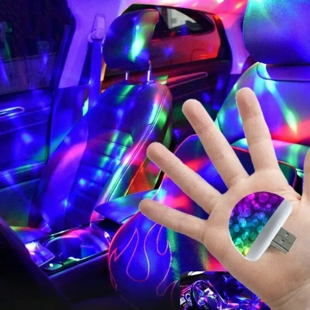 Mini Auto Interno Atmosphere Neon Luci LED USB RGB Decorazione Dj Lampada 2