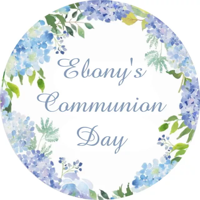 Personalised Gloss Floral Communion Stickers Sweet Cone Favour Labels