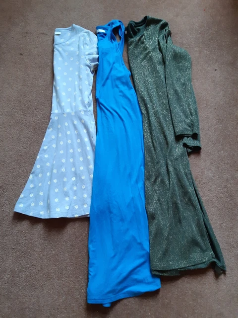 Bundle Girls Dresses Age 12-13 Next, M & S Blue, Gold