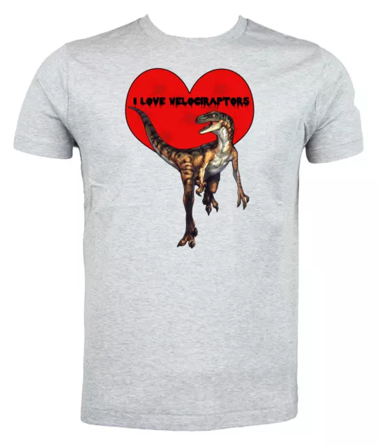 I Love Velociraptors T shirt Choice of size/cols Dinosaur collection mens/womens