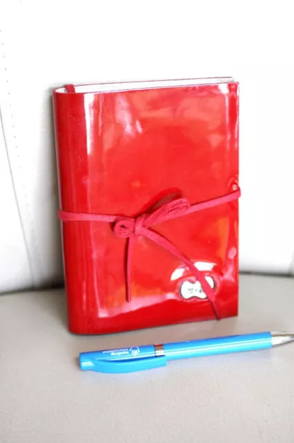 élégant note-book carnet "free lance" cuir rouge 15 x 11 cm - 80 pages  - neuf