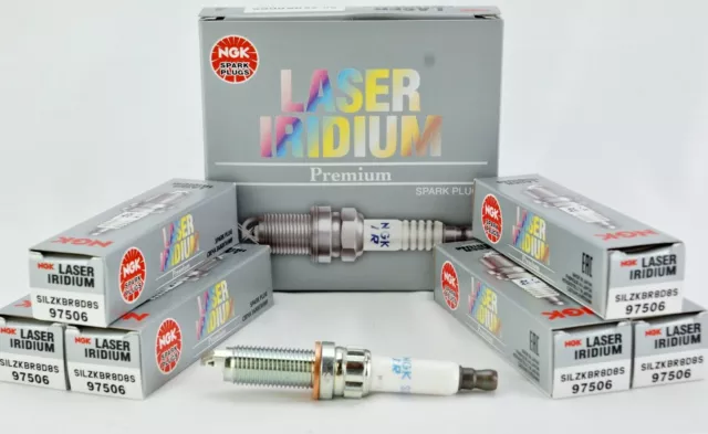 Set of 6 NGK 97506 - Laser Iridium Spark Plugs SILZKBR8D8S Fuel-Efficient Quick