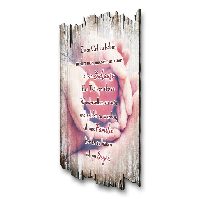 WANDBILD FAMILIE LANDHAUS Shabby aus Holz mit Spruch und Motiv Wand