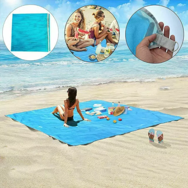 Outdoor Sand Free Beach Mat Picnic Blanket Rug Sandless Mattress Pad 200x150cm
