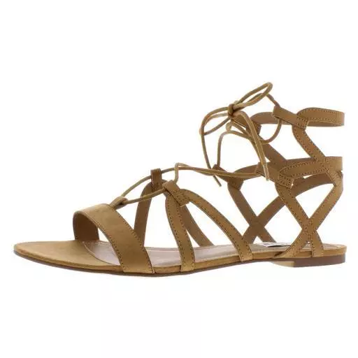 Steve Madden Womens Wrapping Faux Suede Strappy Flat Sandals Size 8