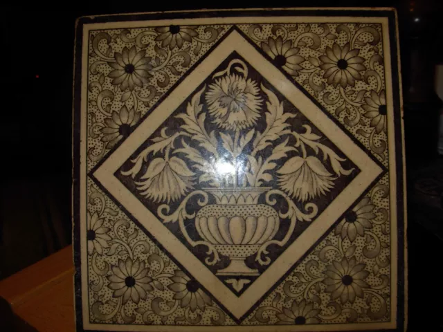 Minton Brown Arts And Crafts Aesthetic Style Decorative Tile