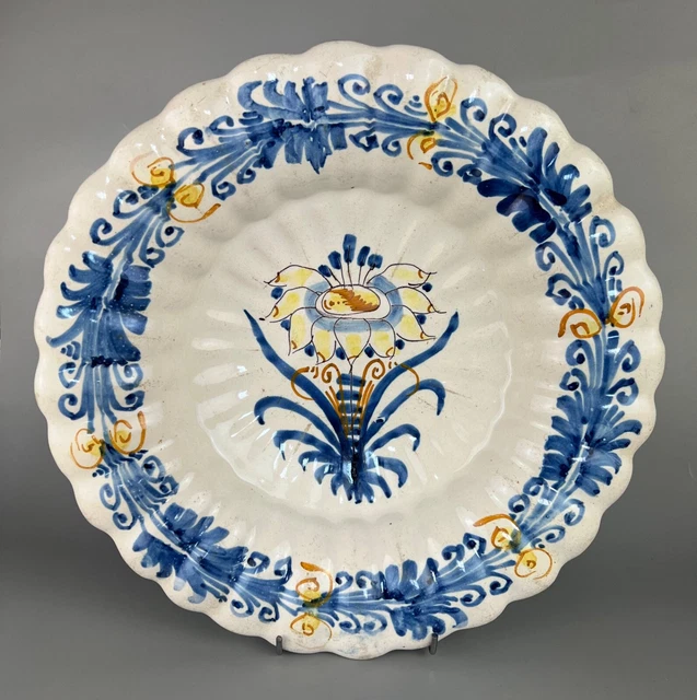 A rare Louis XIV late 17thc Nevers lobed faïence (delft style) plate c.1690