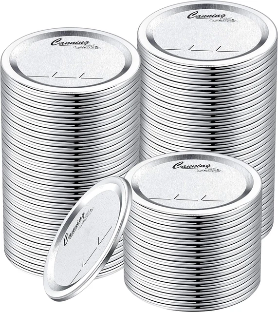 100-Count [Wide Mouth] Canning Lids for Ball, Kerr Jars - Split-Type Metal Mason