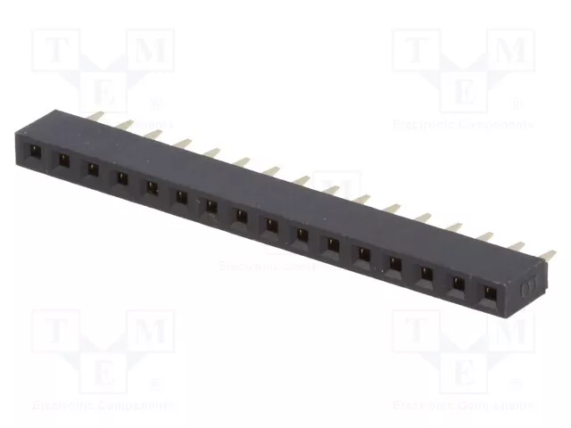 Conector Recto TT. 3mm Tht 1x16 2,54mm Conexiones Pin: 16 Femenino 3A ZL305-16