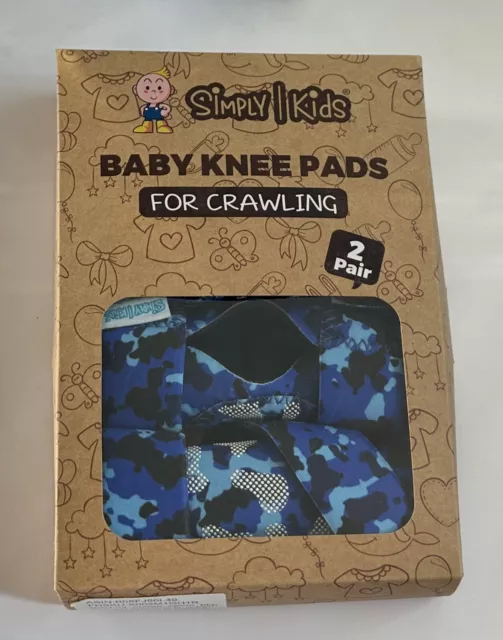 Simply Kids Baby Knee Pads for Crawling in Ocean Camouflage 2 Pairs
