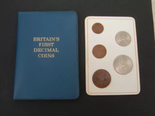 Elizabeth II Royal Mint First UK Decimal Coin Set 1968 - 1971 in wallet REDUCED