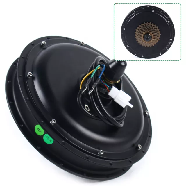 1500W Electric Bicycle Rear Wheel Brushless Gearless Threaded Hub Motor 500RPM